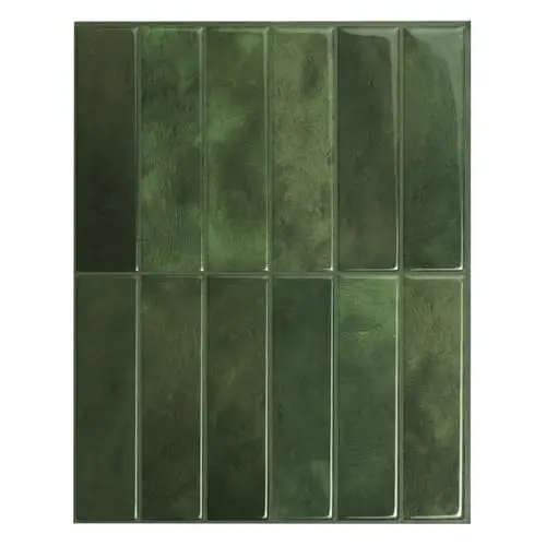 Smart Tiles Sefrou green peel and stick tile with geometric pattern for kitchen backsplash