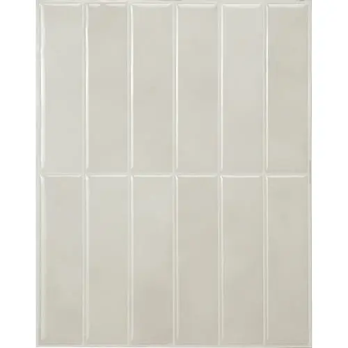 Smart Tiles geometric pattern peel and stick backsplash in white grey