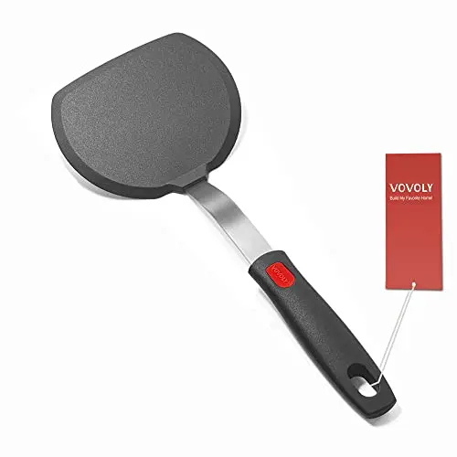 Vovoly silicone pancake spatula with lengthened handle for egg flipping