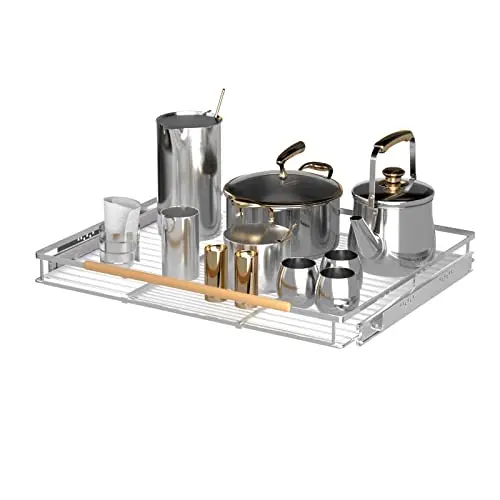 KIKIBRO stainless steel expandable pull out cabinet organizer