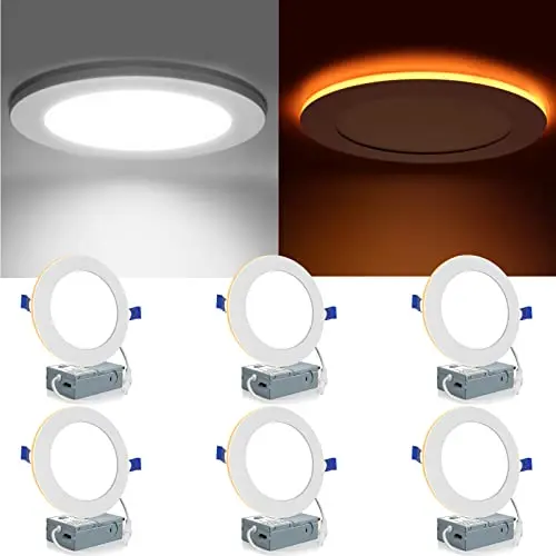 Meconard 6-inch LED recessed ceiling light with night light feature