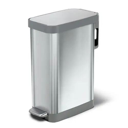 Glad slim stainless steel trash can with Clorox odor protection