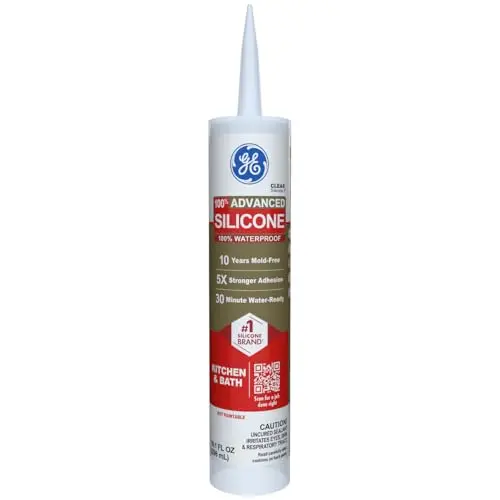 GE Advanced Silicone Caulk cartridge for kitchen and bathroom use