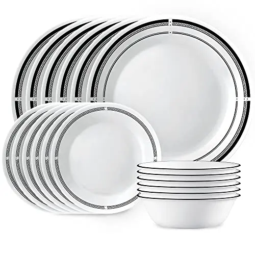 Corelle Brasserie pattern dinner plates and bowls set