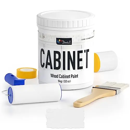 DWIL Cabinet Paint All Match kit with white paint and application tools