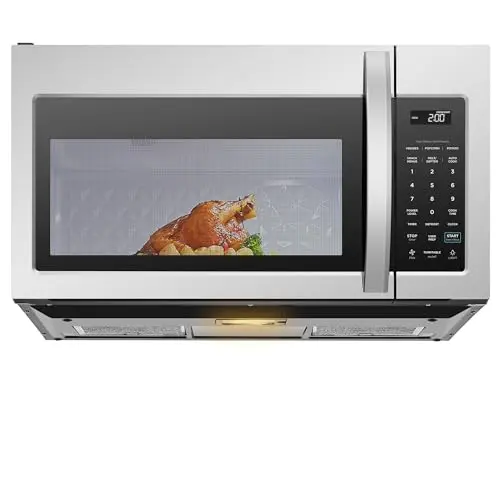 Midea over-the-range microwave with smart touch panel and stainless steel finish