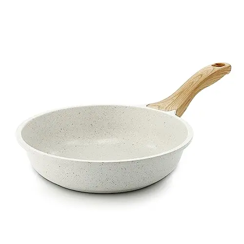SENSARTE 8-inch ceramic non-stick frying pan with white coating