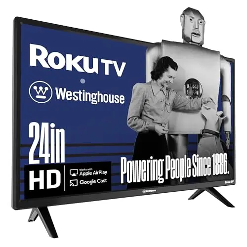 Westinghouse 24-inch Roku smart TV with compact black design
