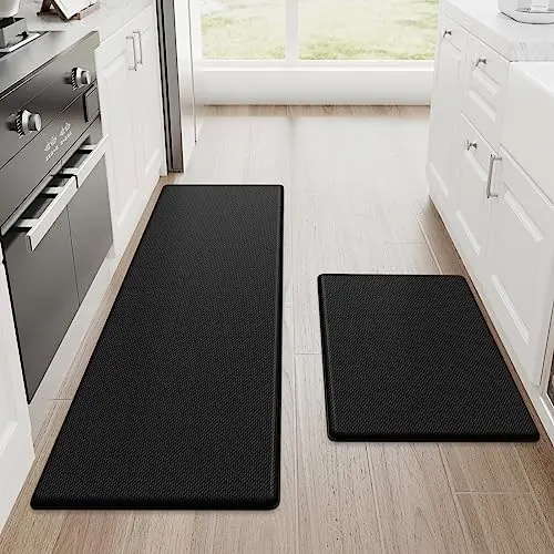 StepRite black solid anti-fatigue kitchen mats