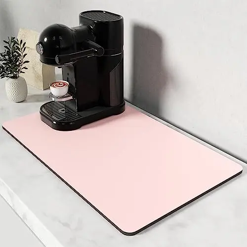 Rnivvi pink coffee bar mat with cute pattern design