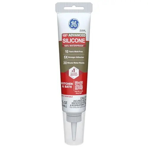 GE Advanced Silicone Caulk squeeze tube for small repairs
