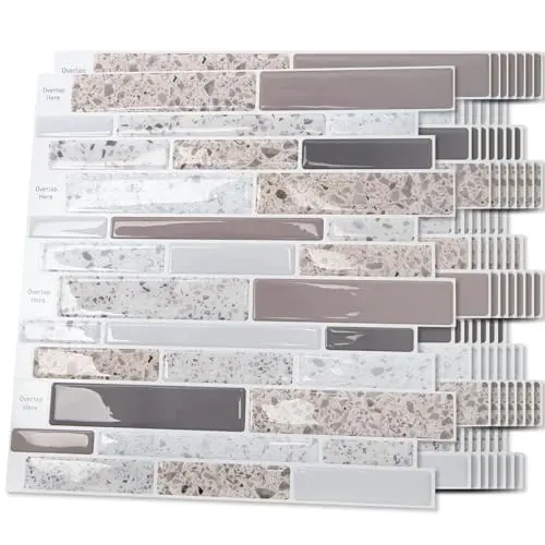 Art3d terrazzo peel and stick kitchen backsplash tiles