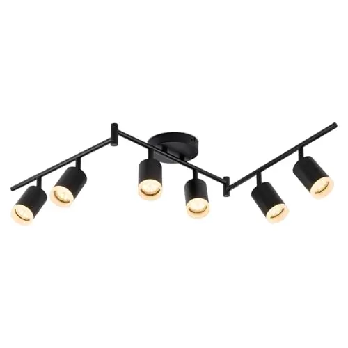 Bojim 6-light track lighting with acrylic ring and adjustable arms