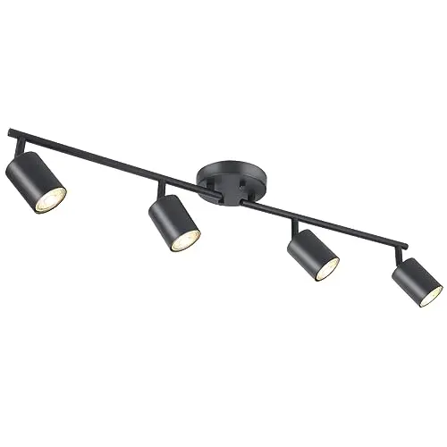 BoostArea 4-light track lighting kit in matte black with rotatable heads