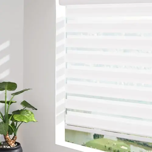 Changshade cordless zebra blinds with alternating transparent and opaque layers