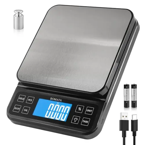 BOMATA digital kitchen scale with large stainless steel platform and LCD display