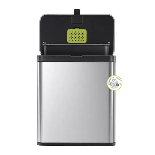 EKO stainless steel and black compost bin with removable inner bucket