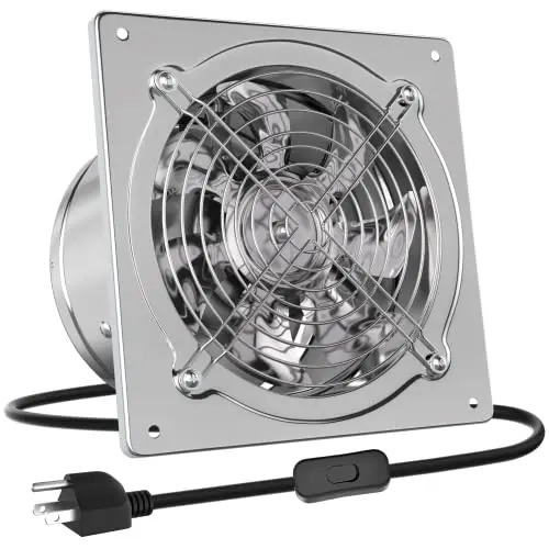HG Power 6 inch exhaust fan with built-in switch and power cord