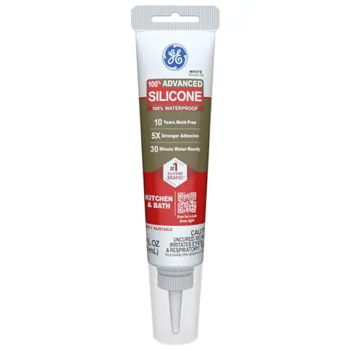 GE Advanced Silicone Caulk white tube for kitchen and bathroom