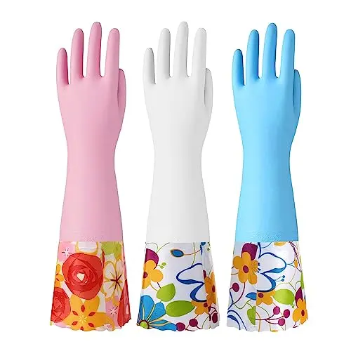 Bamllum kitchen gloves with cotton flocked lining