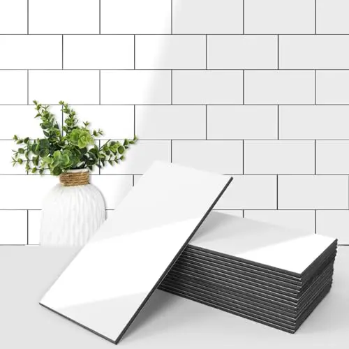 Art3d glossy white subway peel and stick tiles for kitchen backsplash