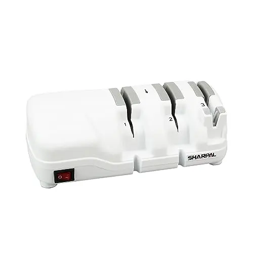 SHARPAL white electric knife sharpener with three stages