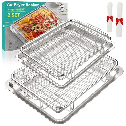 OPENICE 2-set air fryer baskets with large and medium sizes