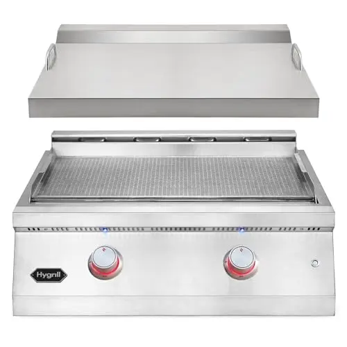 Hygrill 30-inch built-in natural gas griddle with honeycomb surface