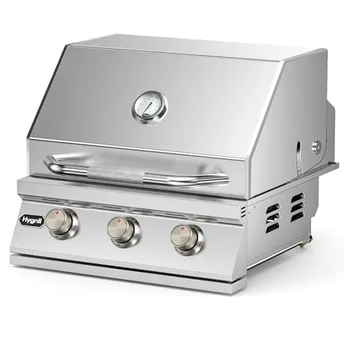 Hygrill heavy duty 3-burner built-in stainless steel grill head