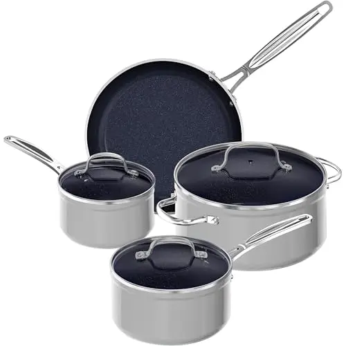 Nuwave 7-piece ceramic nonstick cookware set with tempered glass lids