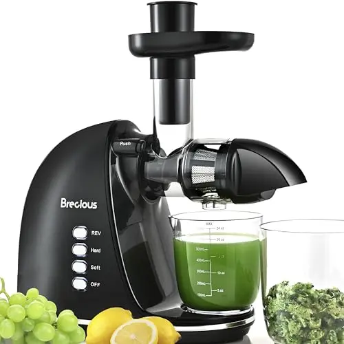 Brecious slow masticating juicer with dishwasher-safe parts for easy cleaning