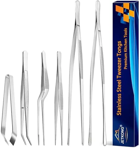 JETKONG stainless steel cooking tweezers in various sizes