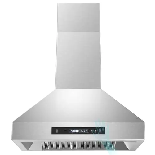 Tieasy wall mounted range hood with stainless steel finish