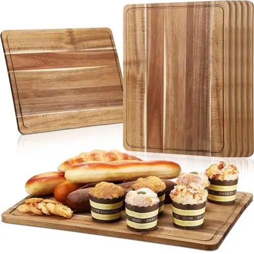 Nuogo large acacia wood cutting boards with juice grooves