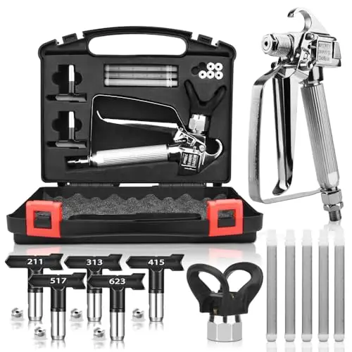 GROGR airless paint sprayer gun kit with storage box for cabinet painting