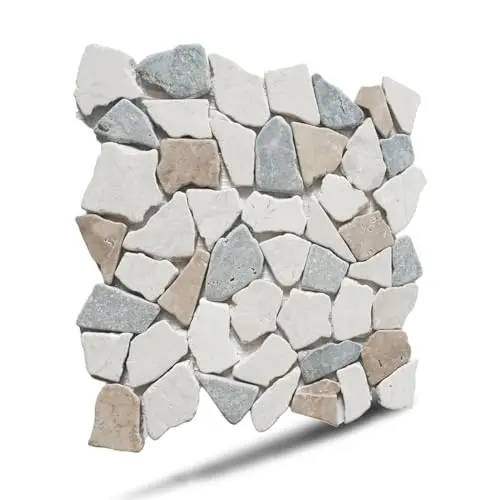 PEBBLETILE.CO sea sand marble mosaic tile for kitchen backsplash