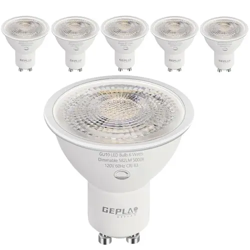 GEPLAD 6-pack of GU10 LED spotlight bulbs in daylight white