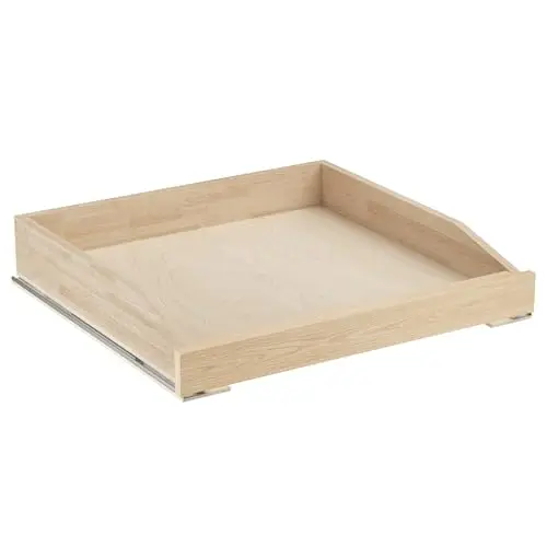 ROOMTEC wooden pull out cabinet drawer with soft close mechanism