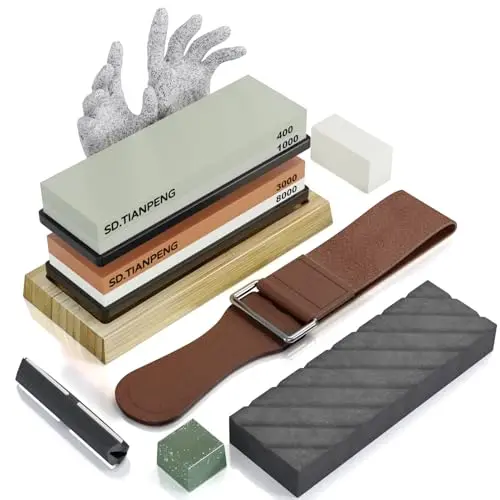 Tpstone knife sharpening stone set with multiple grit combinations