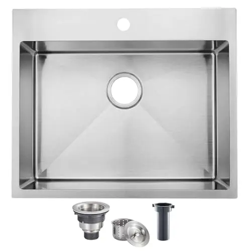 SHACO brushed nickel outdoor sink with X-shaped drainage