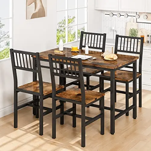 AWQM 5-piece kitchen table set with four chairs