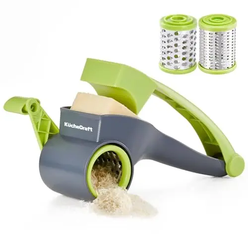 KucheCraft green rotary cheese grater with compact design