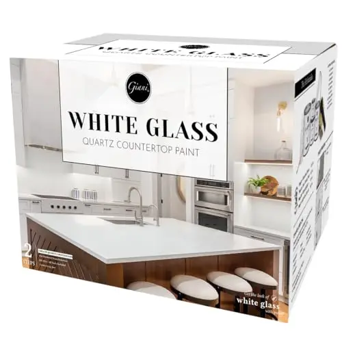 Giani Easy Epoxy Quartz Countertop Paint Kit showing white glass finish