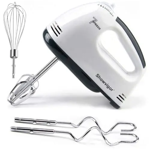 Showvigor off-white compact electric hand mixer