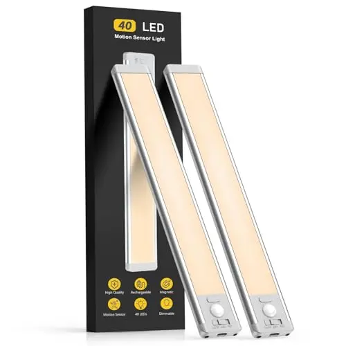 MCGOR 10-inch under cabinet lighting with motion sensor and magnetic mounting
