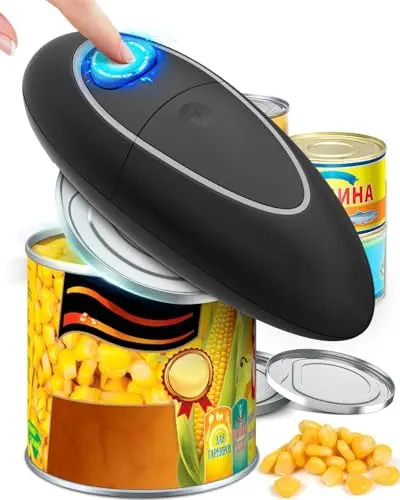 KITCHENMUH one touch electric can opener in black and grey colors
