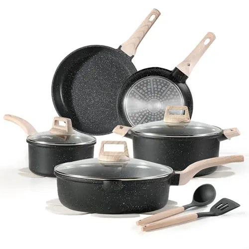 CAROTE non-stick cookware set with granite coating