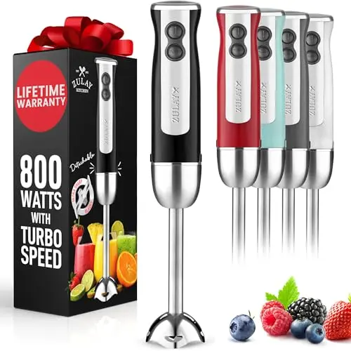 Zulay immersion blender with comfortable grip handle