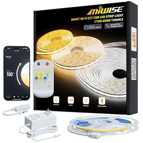 MIWISE COB LED strip with app and remote control