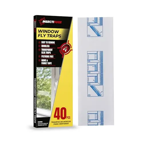 Insectifuge transparent window fly traps for indoor use